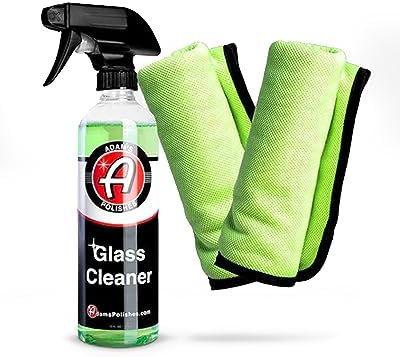 Adam’s Glass Cleaner - Car Window Cleaner | Car Wash All-Natural Streak Free Formula For Car Cleaning | Safe On Tinted & Non-Tinted Glass | Won’t Strip Car Wax or Paint Protection