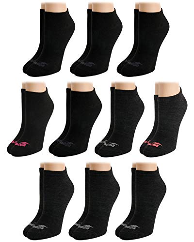 Avia Women's Athletic Socks - Lightweight Low Cut Running Socks (10 Pack), Size 4-9, Black Marled
