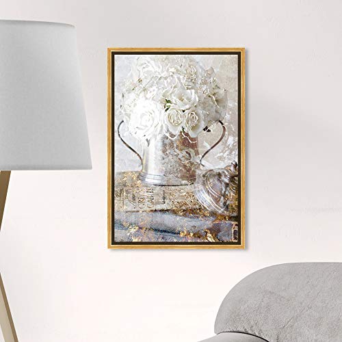 Oliver Gal Romantic Roses Canvas Print Wall Art for Living Room, Bedroom, and Bathroom, 16" x 24", Gold Floater Frame by The Oliver Gal Artist Co. - Image 4
