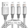 Paquete de 3 cargadores para iPhone de 10 pies, con certificación MFi de Apple, cable Lightning largo de carga rápida, sincronización de datos, cable USB compatible con iPhone 14 13/12/11 Pro Max/XS