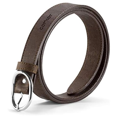 Cinturón de corcho para mujer Corkor con hebilla plateada vegana Cover