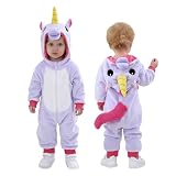 TONWHAR Infants Toddlers Halloween Cosplay Unicorn Costume Kids' Animal Outfit Snowsuit(12-18 Months,Purple Unicorn)