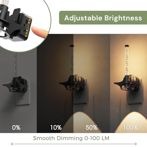 Image of L LOHAS LED Night Lights Plug into Wall, Dusk to Dawn Sensor Nightlight, 0-100LM Brightness Adjustable, 3000K Soft White, Rocket Night Light with Black Rocket Base for Bedroom Bathroom Hallway Decor