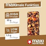 MaxiNutrition Dark Chocolate Peanut Nussriegel vegan 12x46g – Protein Riegel aus ganzen Nüssen mit 22% Protein, plant based, ohne Zuckerzusatz, ohne künstliche Aromen