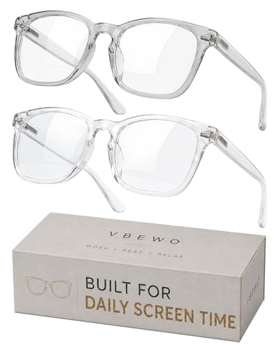 Image of 2 Packs Professional Sleep Glasses with 97.6% Blue Light Blocking Dual AR Coatings Clear Lens, Computer Gaming Glasses for Men Women, Anti Fatigue & Eye Strain