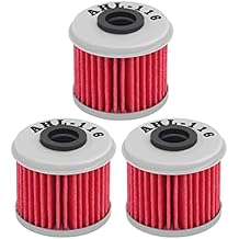 AHL 116 Oil Filter for Honda TRX450R TRX450 R 444 2004-2005 CRF450R CRF250R CRF150R 15412-MEB-671,15412-MEN-671,8000 A7019, 2521231 Pack of 3