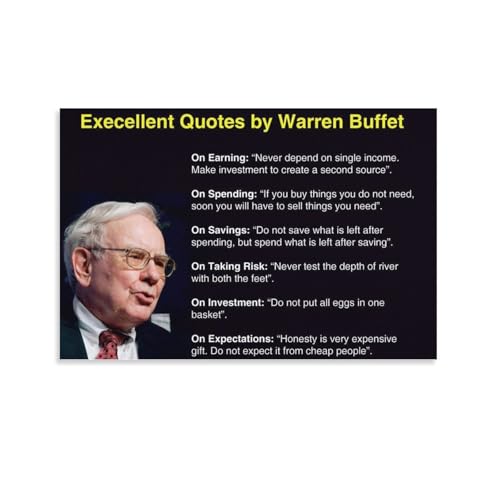 Impression sur toile Warren Buffett 50x75 cm de chambre