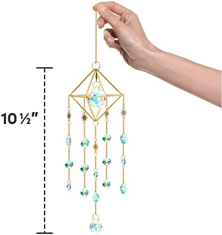 Decozion Sun Catchers with Crystals - Reflect Sunlight & Cast Rainbow Prisms Everywhere - Hanging Crystal Suncatcher for Window - Crystal Sun Catchers Indoor Window - Hanging Crystals for Decoration