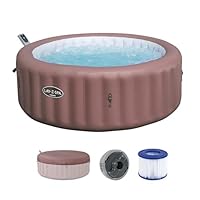 Bestway® Lay-Z-SPA® Energiespar-Whirlpool Hawaii AirJet™ mit App-Steuerung + integrierter UltraFit™ -Pumpeneinheit, für 6 Personen Ø 196 x 71 cm, Terrakotta