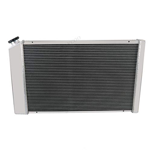 Primecooling 52MM 3 Row Core Aluminum Radiator +Fan (12 Inches Dia.) w/Louver Shroud for Chevy/GMC,C10 C20 C30 K10 K20 C/K 1970-87