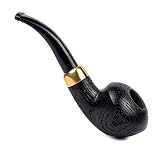 Dr. Watson - Fajka tytoniowa, klasyczny kształt ukulele, ręcznie wykonana z drewna dębowego, pasuje do filtra 9mm (Rustykalna)