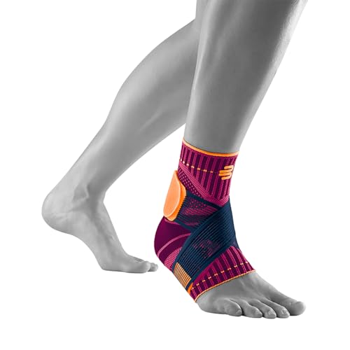 BAUERFEIND Sprunggelenkbandage „Ankle Support“ Unisex, 1 Sprunggelenk Bandage für Sport wie Fußball, Fitness und Joggen, Kein Umknicken durch Knöchelbandage, Pink, L