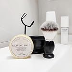 JEQUIL&CORENVEO Shaving Brush Set for Men, 4pcs Synthetic Shaving Brush with Shaving Soap, Stand and Shaving Bowl - Image 5