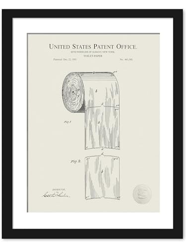 Antique Bathroom Decor | 1891 Toilet Paper Design Patent |
