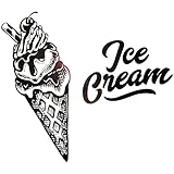 Vinyl Wall Decal Ice Cream Shop Retro Style Emblem Logo Stickers Mural Large Decor (g7896) Black
