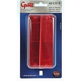 Grote Reflector, RED, Mini Stick-ON Rectangular, Retail Pack (40132-5)