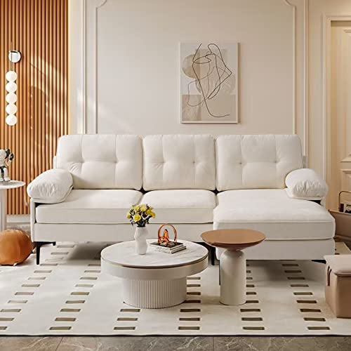 Leisland 79" Modern Sectional Sofa Couch For Living Room, Small Couches For Small Spaces, Chenille L Shaped Sofas With Solid Wood Frame, Detachable Cover, Attached Armrest, Easy To Install(Beige) #TOP3
