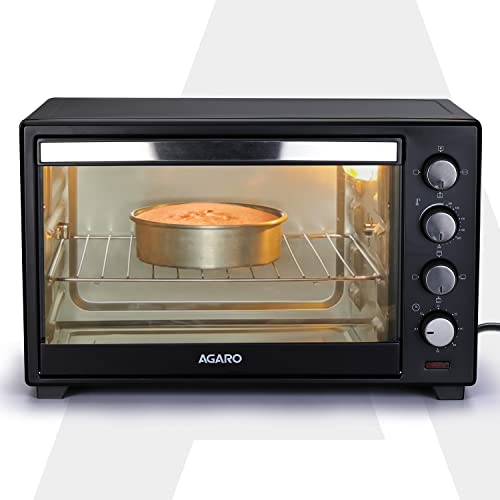 Image of AGARO Marvel 48 Liters Oven Toaster Griller (Black) & AGARO Grand 1000 Watts Hand Blender With Chopper, Jar & Whisker, 2 Variable Speed Modes & Speed Regulator, Blades(Black), 400mmx60mm (33635)
