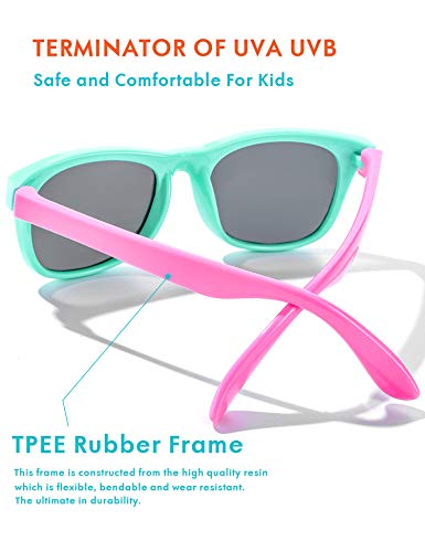 Image of Flexible Kids Sunglasses Polarized Unbreakable Toddler Sun Glasses for Baby Boys and Girls UV400 with Case, Age 2-8