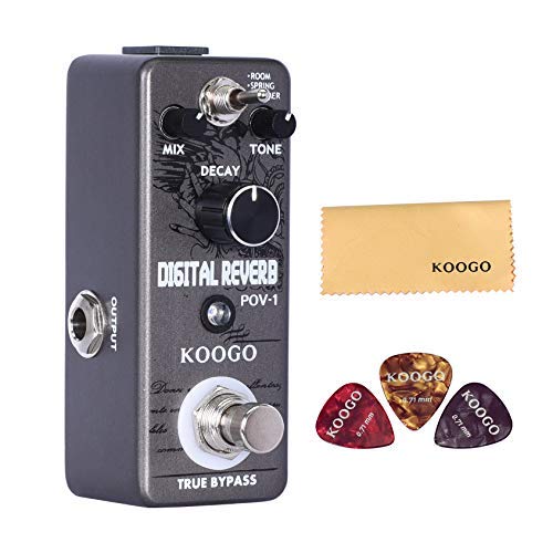 Koogo Reverb Pedal Ocean Verb Effect Pedals For Electric Guitar Bass Wide Adjustable Range 3 Modes #TOP12