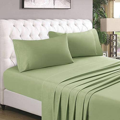 HOMEIDEAS 6 Piece Bed Sheet Set-Fitted Sheet Flat Sheet Pair of Pillowcases (Super King, White) 100% Easy Care Soft Brushed Microfibre Fabric 1800 Bedding Sheets - Deep Pockets