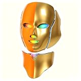 LED Face Mask with 7 Colors Light Therapy, At-Home Facial Skin Care Tool(Blue）