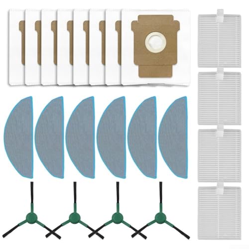 URPIZY Kit de pièces de rechange pour Roomba 105 pour robot Combo + AutoEmpty Dock, brosses latérales, filtres, lingettes, sacs à poussière