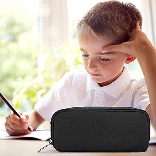 Della Gao Large Pencil Case for Girls Aesthetic Pencil Case for Women Adults with Compartments Simple Plain Organised Basic Pencil Case for Secondary School Boys - Black