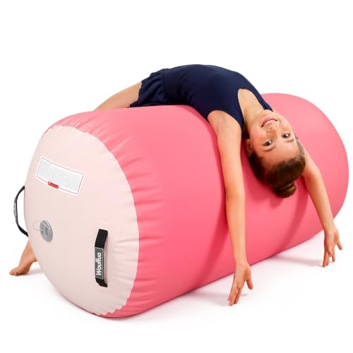 Wauffau Baril gonflable de gymnastique, tapis de culbute, rouleau octogonal, entraînement pour le dos et la flexion du dos pour la maison, la salle de sport, sans pompe