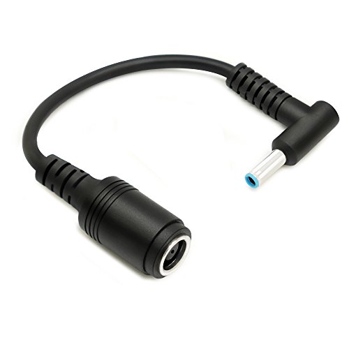 7.4x5.0mm to 4.5x3.0mm Blue Tip Connector Converter Cable DC Jack for HP DV4 DV6 CQ60 CQ40 Charger Power AC Adapter to HP Pavilion 15, Spectre X360, HP 250 255 G2 G3 G4 G5, ProBook 430 440 450 G3