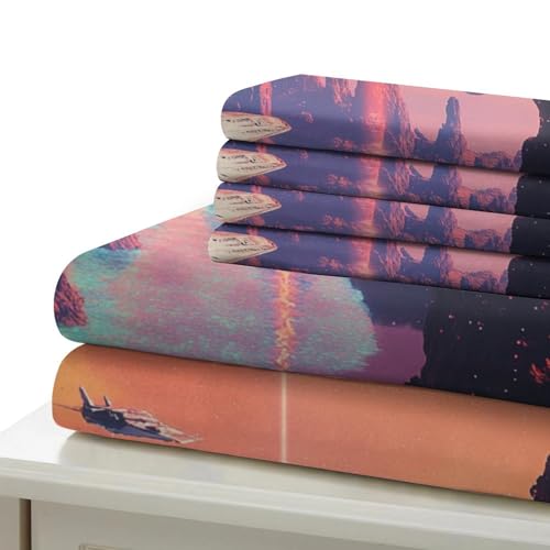 Housse de couette 260x220cm entretien facile pour lit d'enfant thème espace