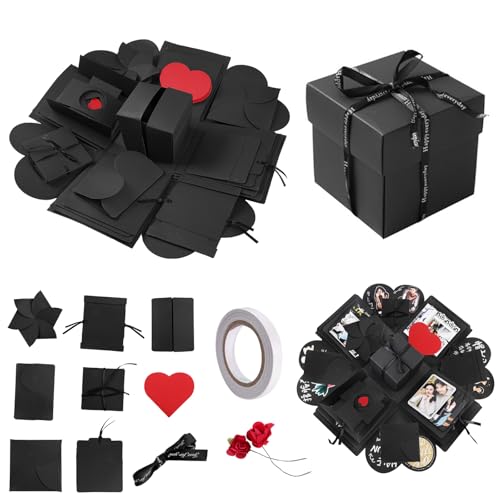 Scatola Foto Regalo, Sorpresa Diy Scatola Regalo Esplosiva, Confezione Regalo Foto Facile Da Montare con Le Istruzioni per Proposte Di Regalo, Anniversario, Compleanno, Natale, San Valentino