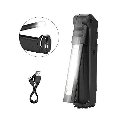 SuperFire G15 Arbeitsleuchte Taschenlampe Reparatur Prüflampen Einstellbarer LED Arbeitsleuchte mit unterem Magneten, Haken und Ladekabel haben 3 Modi