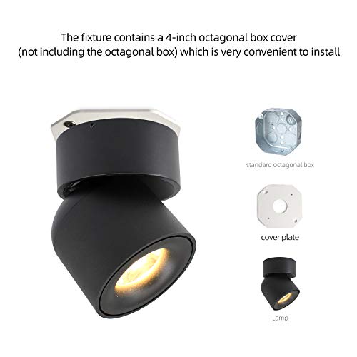 Aisilan Led Ceiling Spotlight Indoor, 7W White Directional Accent Light Fixture, Rotatable Modern Single Wall Art Spot Light Hard-Wired, Warm White Cree Cob Cri 97+, For Living Room Bedroom 52W7W3K #TOP1