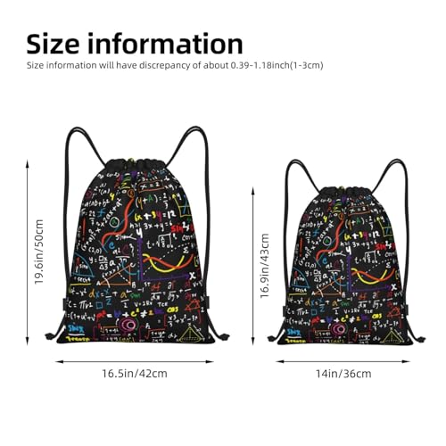 Math Formula Print Drawstring Bags,Gym Sport Sack Drawstring Bag Suitable for sport Swimming Travel.4