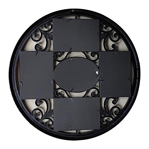 Mkun 2Pack Of 4X6 Wall Photo Collage Frames - Round Circular Circle Wall Hanging Picture Collage Frame With Leaf Decoration, 5- Opening (Black) #TOP1