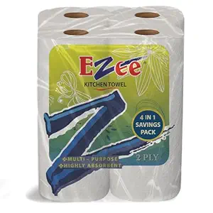 Ezee Kitchen Tissue/Paper Towel Roll - 4 Rolls (60 Pulls Per Roll, 240 Sheets)