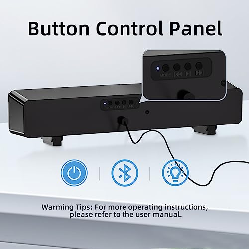 Marboo [Upgraded] Computer Speakers For Desktop, Bluetooth Soundbar, 3.5Mm Aux-In Connection, Usb Powered Speakers For Desktop Monitor, Pc, Laptops, Phones, Tablets, Xbox, Mac(With Lighting Control #TOP2