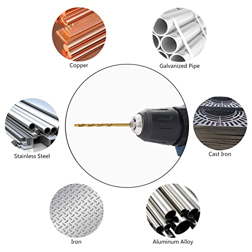 Baidets Hex Shank Drill Bits - Set Of 10 Pcs, 1/8 Inch Premium 4341 Hss Titanium Impact Hex Drill Bits For Wood, Steel, Metal, Plastic, Quick Change Design #TOP3