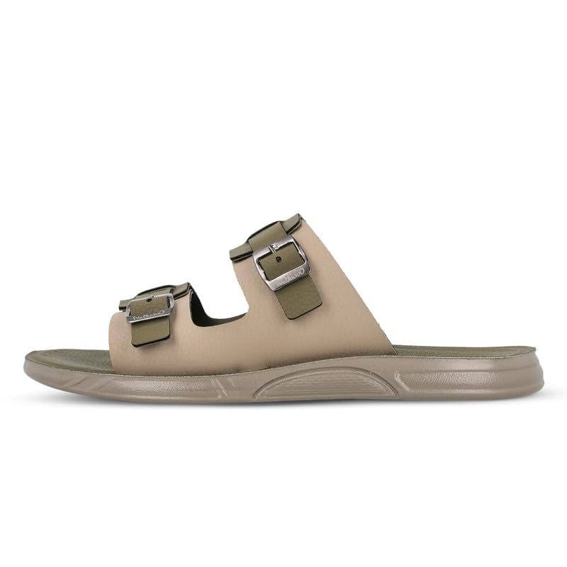 Image of WALKAROO Men's Slip-On Sandals|Soft Cushion Footbed, Adjustable Dual Buckle Straps, Lightweight PU Sole, Anti-Slip Casual Sandals|Casual Wear, Office Casual, Travel, Outdoor&All day use Sandal|WGR53179