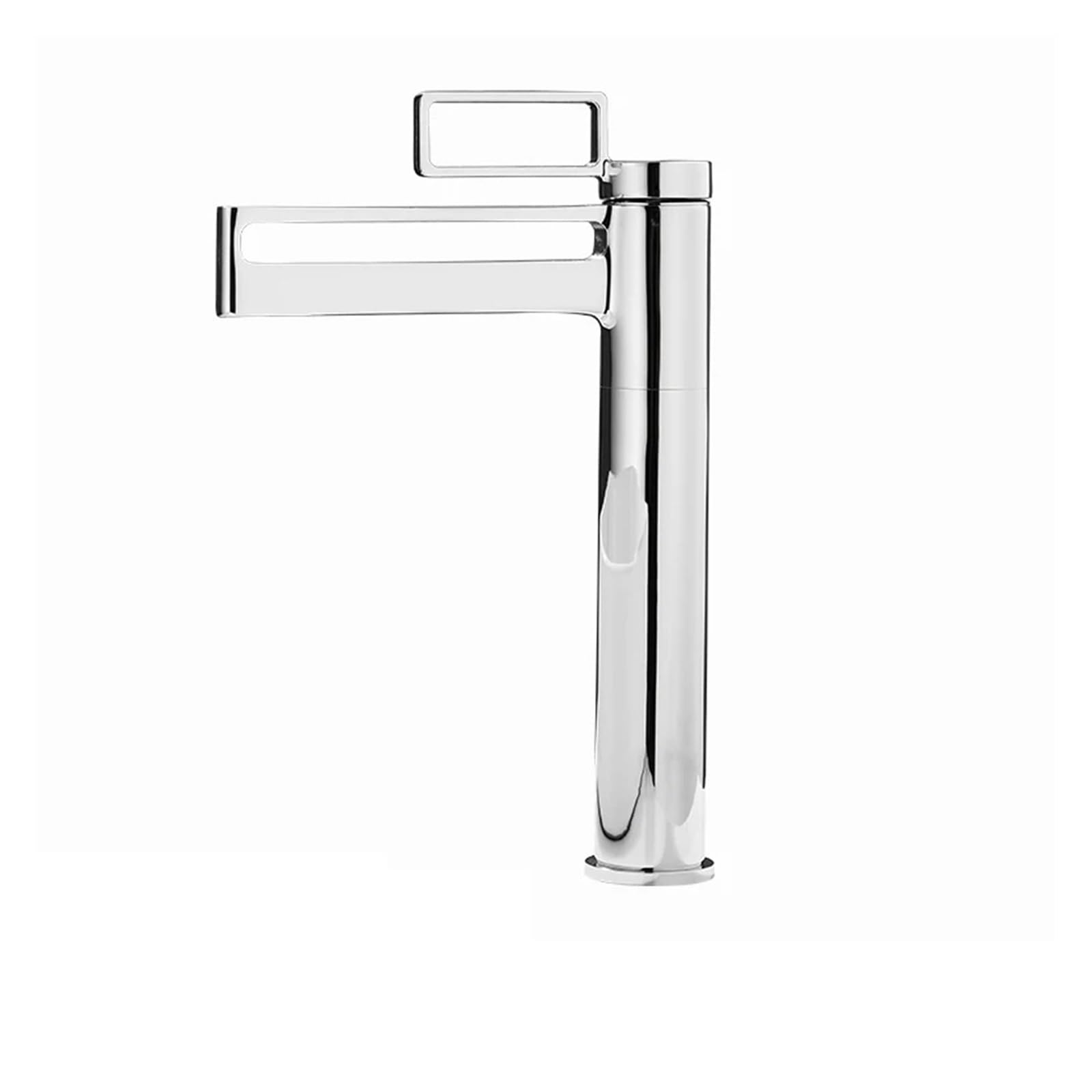 DFGHNBVC Black Tall Bathroom Basin Taps Single Handle Waterfall Faucet Solid Brass Basin Mixer Tap - Hollowed Out Design Water Tap Mixer Tap Faucet,Chrome-Tall
