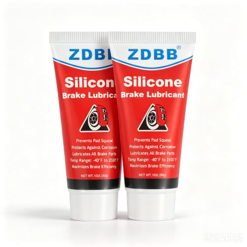 ZDBB Brake Silicone Grease Brake Caliper Guide Pin Lubricant High Temperature Caliper & Pad Lube, Waterproof, Safe for Rubber O-Rings Automotive Grease for Quiet & Smooth Braking 1oz (2-Pack)