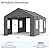 GOJOOASIS Carport 12'x 20' Heavy Duty Car Ports Portable Garage Car Canopy Tent with Removable Sidewalls, Roll-up Windows & Doors for Truck Boat Car Port, Party, Storage (Grey)