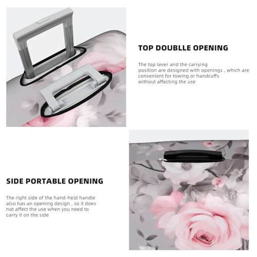 Plant Floral Flowers Printed Luggage Cover Elastic, Washable, Universal Fit 18-32 Inch Travel Suitcase Cover Easy To Identify 5