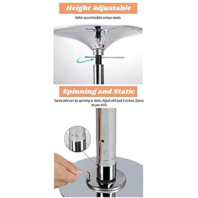 9ft 10ft 11ft 12ft Pole Dancing Pole for Home - Stripper Pole for Heavy Plus Size Pole Dancer - Portable Removable 45mm Dance Pole Spinning and Static, Loads 440lbs