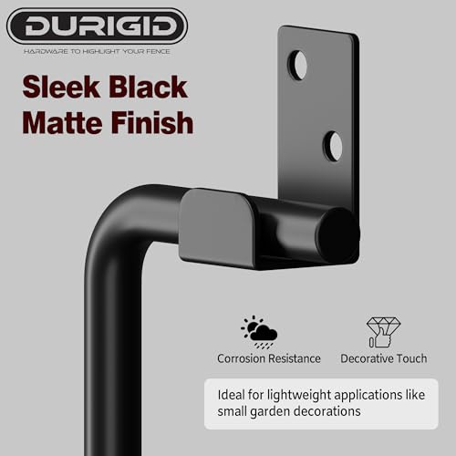 Image of 12 Inch Gate Cane Bolt Gate Ground Drop Rod, Heavy Duty Drop Rod Gate Latch for Wooden Vinyl Fence, Black Finished Cane Bolts for Gates, 1 Pack