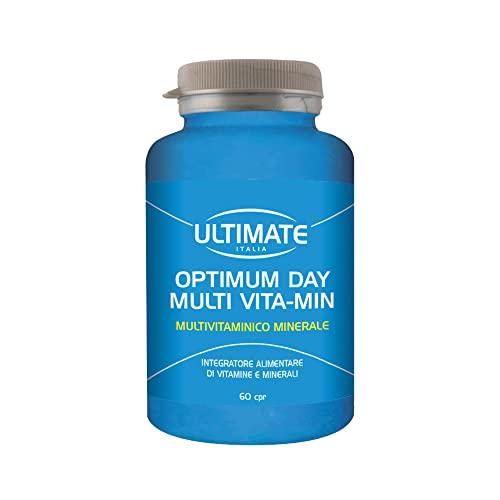 Ultimate Italia - Optimum Day multivitaminico - 60 compresse - integratore di vitamine e minerali, 100% dell'RDA di ferro, calcio e magnesio, senza lattosio e adatto per vegani