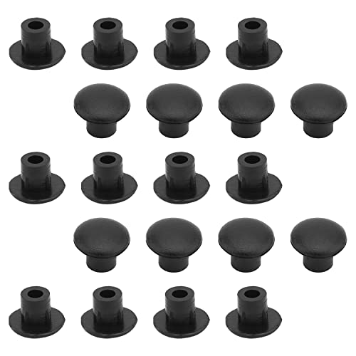 Image of MroMax 50Pcs Screw Cap Cover 3 /16inch Bottom Dia Fit for 4.5-5mm Diameter Hole Plastic Tube Cover Shelf Peg Hole Plugs for Cupboard Bookshelf Shelf Closet Cabinet Bracket Furniture Black Tone