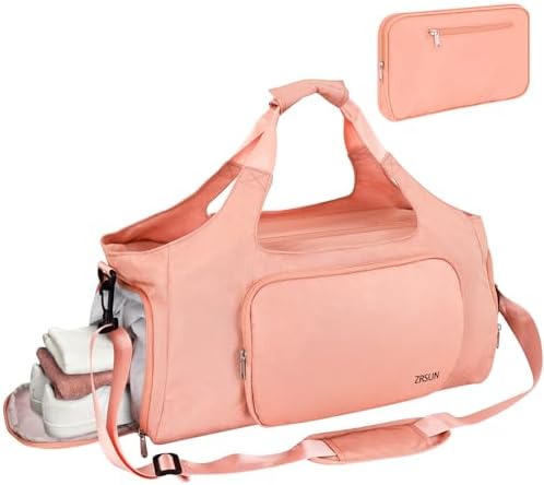 Sport Duffle Bag, Gym Bags for Men Women, Travel Gym Bag with Shoes Compartment and Wet Pocket, Foldable, Lightweight for Travel, Gym, Yoga