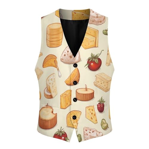 Cheese Men's Suit Vest Casual Business Slim Fit Waistcoat Vests for Tuxedo4